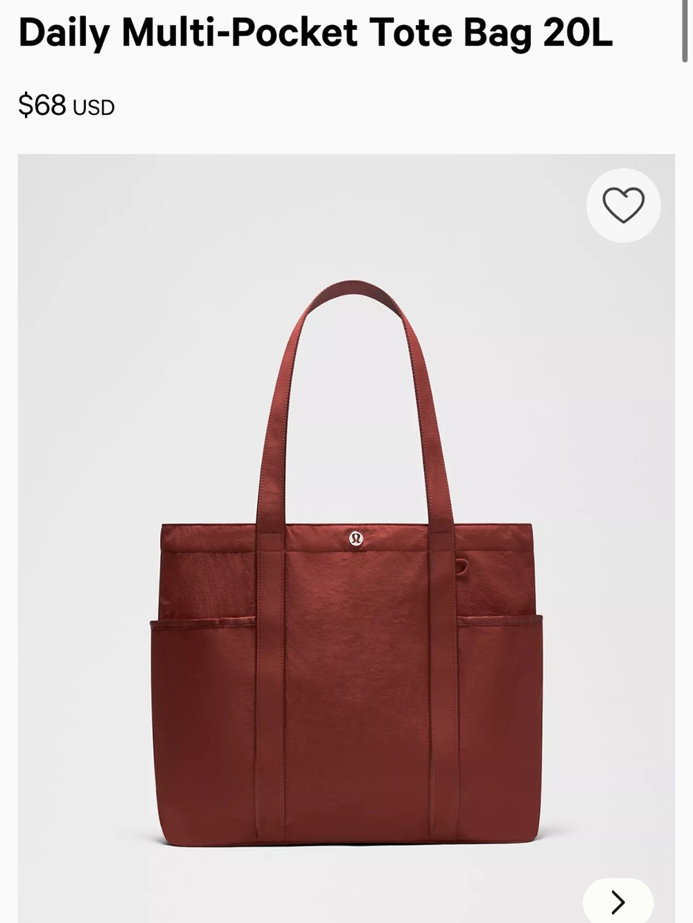 Daily lululemon athletica tote bag 20L Women’s Burgundy Tote Bag with Pink Trim - Picture 7 of 7